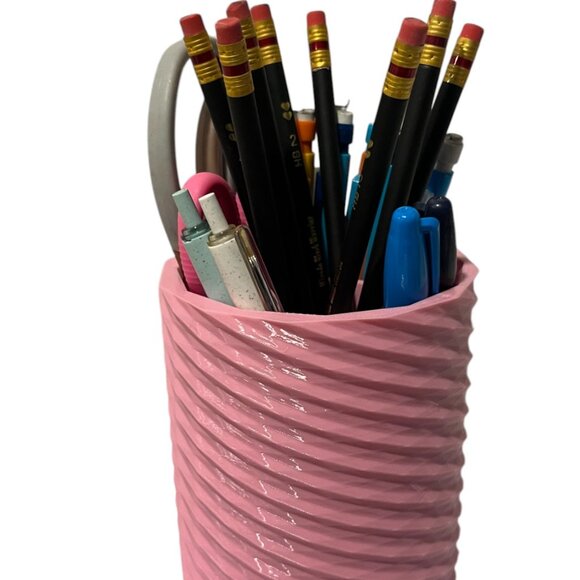 Pink Spiral Organizer Makeup Brush Holder Pen‎ Cup Desk Vanity Craft Storage - Picture 5 of 5